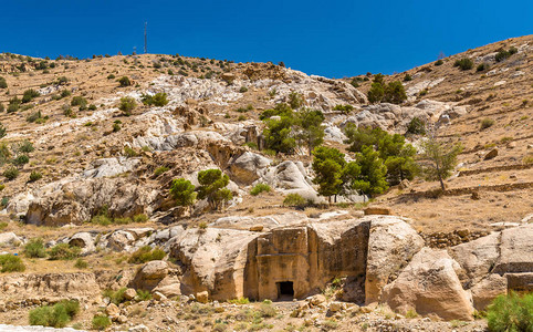 约旦佩特拉古墓景观图片