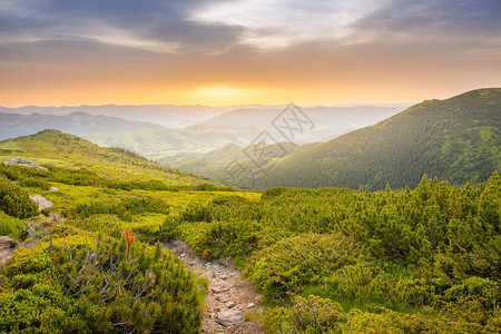 阳光下闪耀的山峰的图片景色艺术画像图片