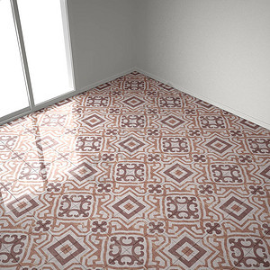 空房间里的红白大理石地板瓷砖图片
