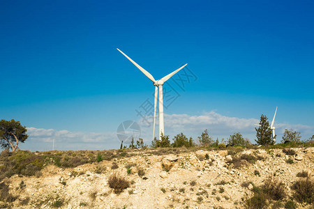 风力涡轮换替代能源背景图片