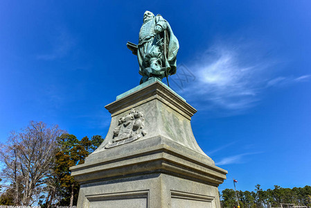 1909年威廉库珀的雕像约翰史密斯船长位于詹姆斯堡图片