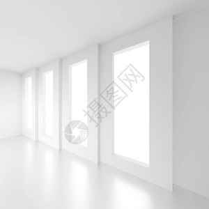 当代建筑设计白色最低几何背景3图片