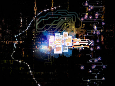 CPU思维系列计算机科学人工智能和通信学科人脸轮廓和技术符图片