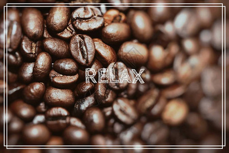 咖啡休息时间咖啡豆背景特写图片