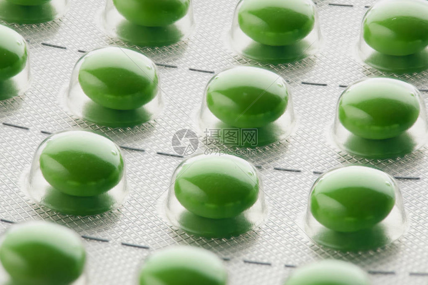 带绿色药片的泡罩包装高清图片下载-正版图片507394870-摄图网