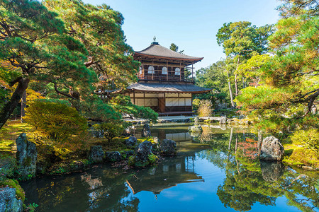 在日本京都的银宫寺庙里建造图片