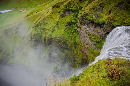 冰岛美丽的风景观喷泉火山冰川瀑布图片
