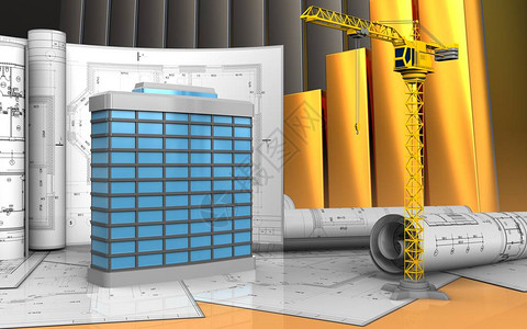 3d显示通用建筑图象以金色图片