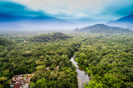 厄瓜多尔南美洲亚马逊雨林的鸟瞰图背景