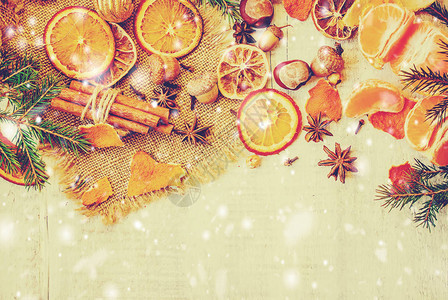 圣诞背景和橘子有图片