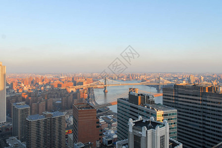 纽约市航空东河风景从金图片