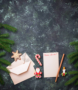 圣诞节背景圣诞老人和姜饼干的信图片