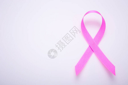 乳腺癌概念白色背景下乳腺癌的图片
