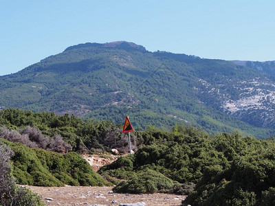 希腊萨索斯岛的风景背景图片