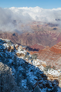 大峡谷南缘风景秀丽的冬季景观图片