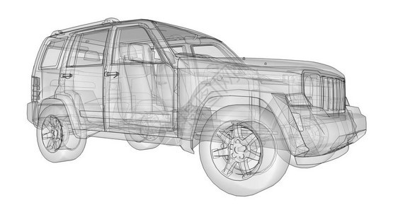 透明SUV有简单的身体图片