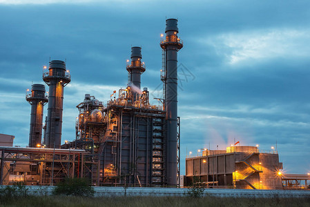 石油天然气工业炼油厂石油化工厂云天日出石化厂Petroleu的鸟瞰图背景图片