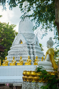 卧佛像在扫管笏考佛塔上泰国苏梅背景图片