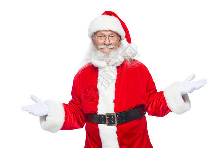 圣诞节销售营销折扣广告礼品圣诞老人用手做势图片