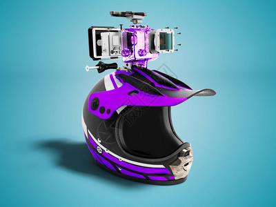 现代紫色摩托头盔图片