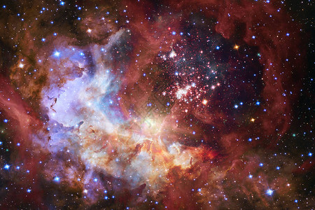 可怕的彩色星云在无尽的宇宙中的某个地方由美国宇航局提供的这幅图像的元素图片