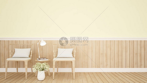 公寓或房屋中黄色调的生活区图片