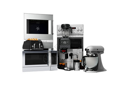 厨房烤面包机咖啡机微波食品加工器3d搅拌机3d的家用电器组图片