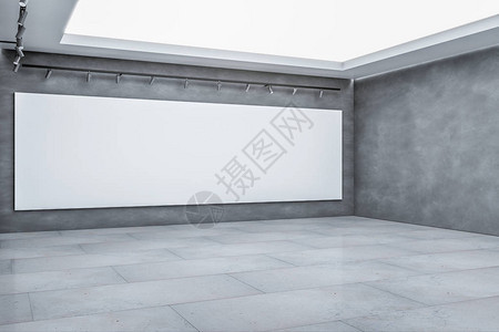 现代混凝土展厅室内背景图片