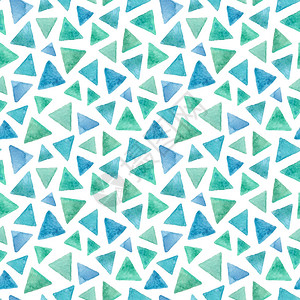 蓝色和绿色三角形抽象图片