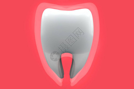 牙痛概念母狗概念孤立在红色背景图片