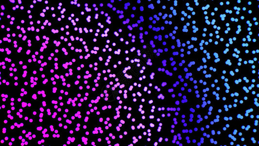 黑色背景上的抽象彩色流动小颗粒圆形图片