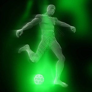 3D制成男足球运动员数字有图片