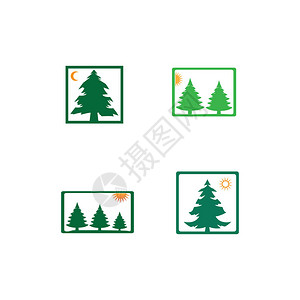 松树标志插画矢量设计背景图片