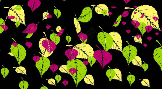 叶子背景叶子图案红黄绿叶图片