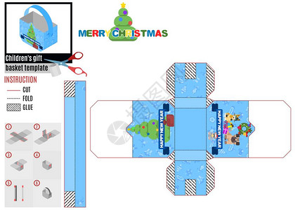 礼品盒圣诞树附近的宠物打印模板图片