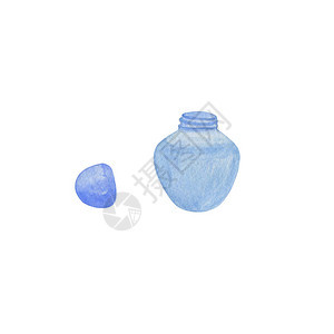 水彩手绘制的香水小瓶插图图片