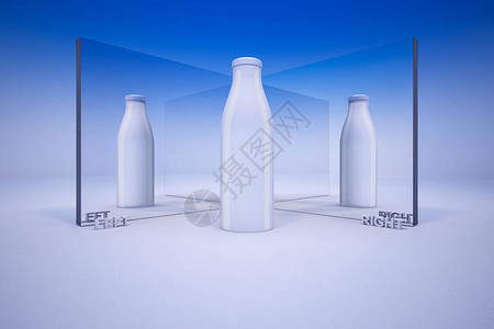 白色瓶子的3d渲染样机图像图片