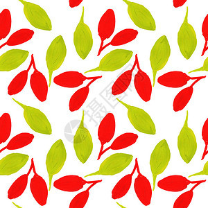 黄色花朵绿色红叶子秋季无缝模式图片
