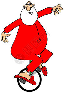 说明圣诞老人穿着红色的长裤内衣图片