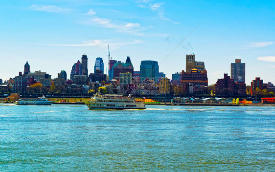 纽约市空中全景与城市天际线和布鲁克林市中心的住宅楼美国纽约市城市景观美国大都会全景图美国纽约东河图片
