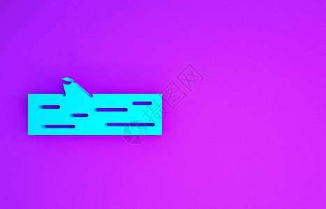 在紫色背景上隔离的蓝色木日志图标极简主义概念3d插图图片