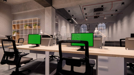 现代办公录像现代开放概念前厅和接待区会议室设计3d招标1图片