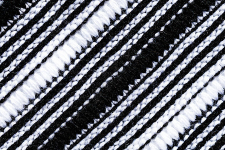 黑色线条的白色羊毛织物纹理或背景图片
