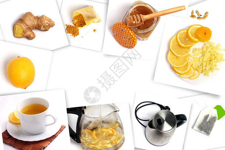 柠檬生姜蜂蜜和姜黄的排毒鸡尾酒配方提高免疫力的饮料配方喝酒健康生活方式的水果鸡尾酒图片