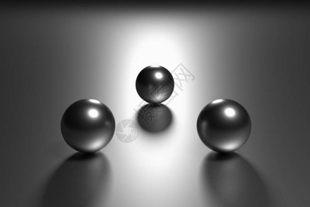 3d渲染灰色球体三个球体的极简主义单色组合图片