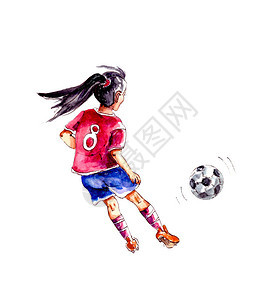一个穿着足球服的女孩背景图片