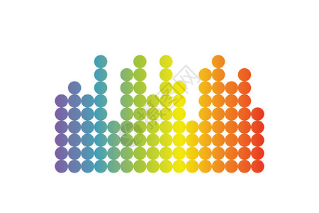 彩虹脉冲音乐播放器音频多彩波标志现代均衡器元素孤立的设计符号J图片