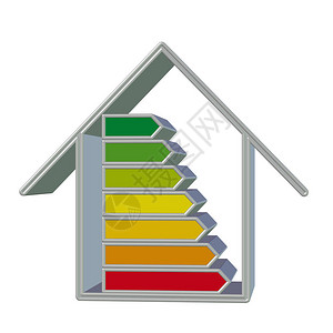 节能房子符号表示3D插图图片