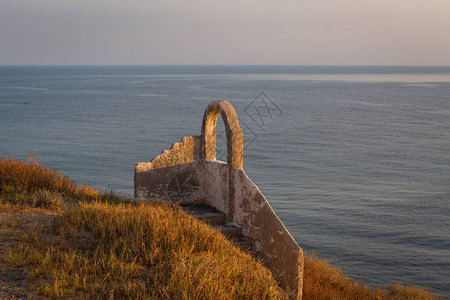 希腊桑托里尼岛的日落图片
