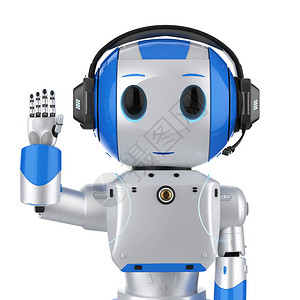 机器人立体插图高清图片科技卡通可爱机器人高清图片具有人工智能图标